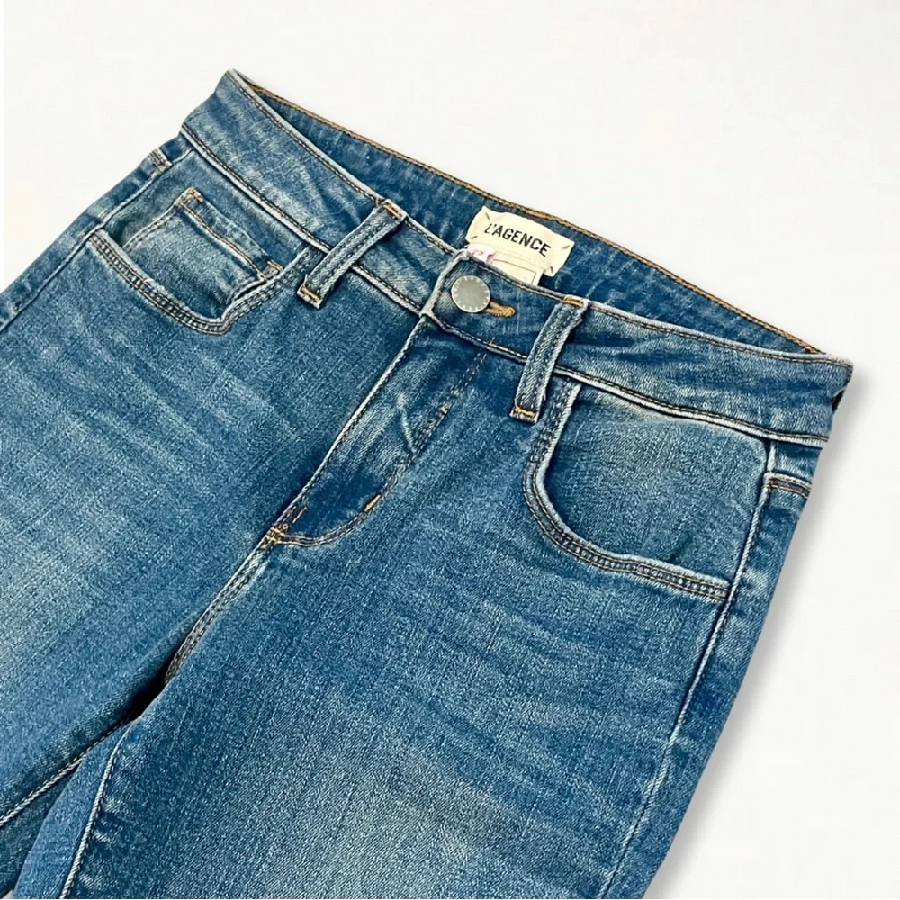 L'AGENCE Mon Jules Distressed Skinny Jeans in Authentique Denim Size 25 - Picture 7 of 16